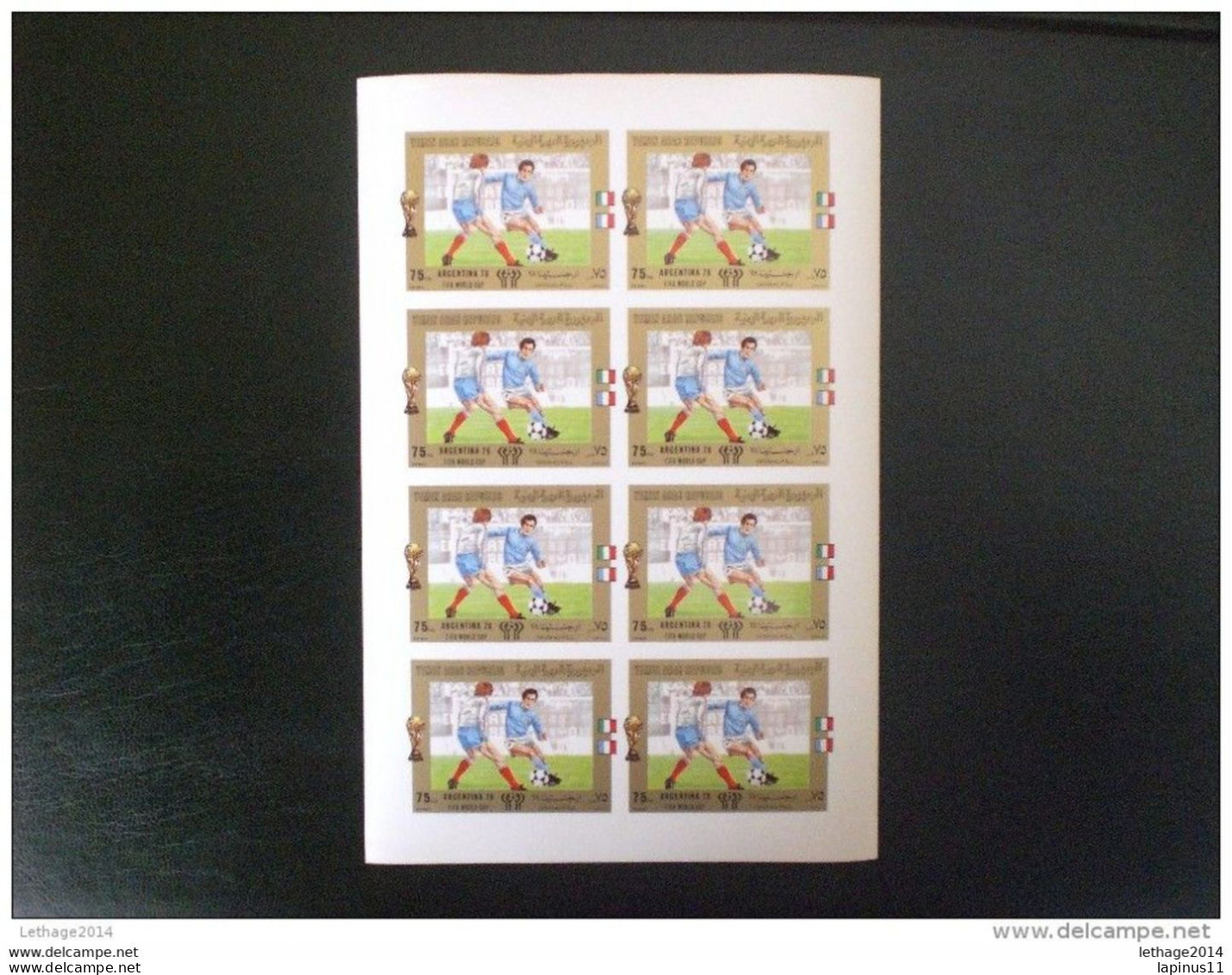 YEMEN 1980 Football World Cup - Argentina 1978 8 sheet x 8 complete series IMPERF RARE !! MNH 800,00 EURO CATALOG MICHEL