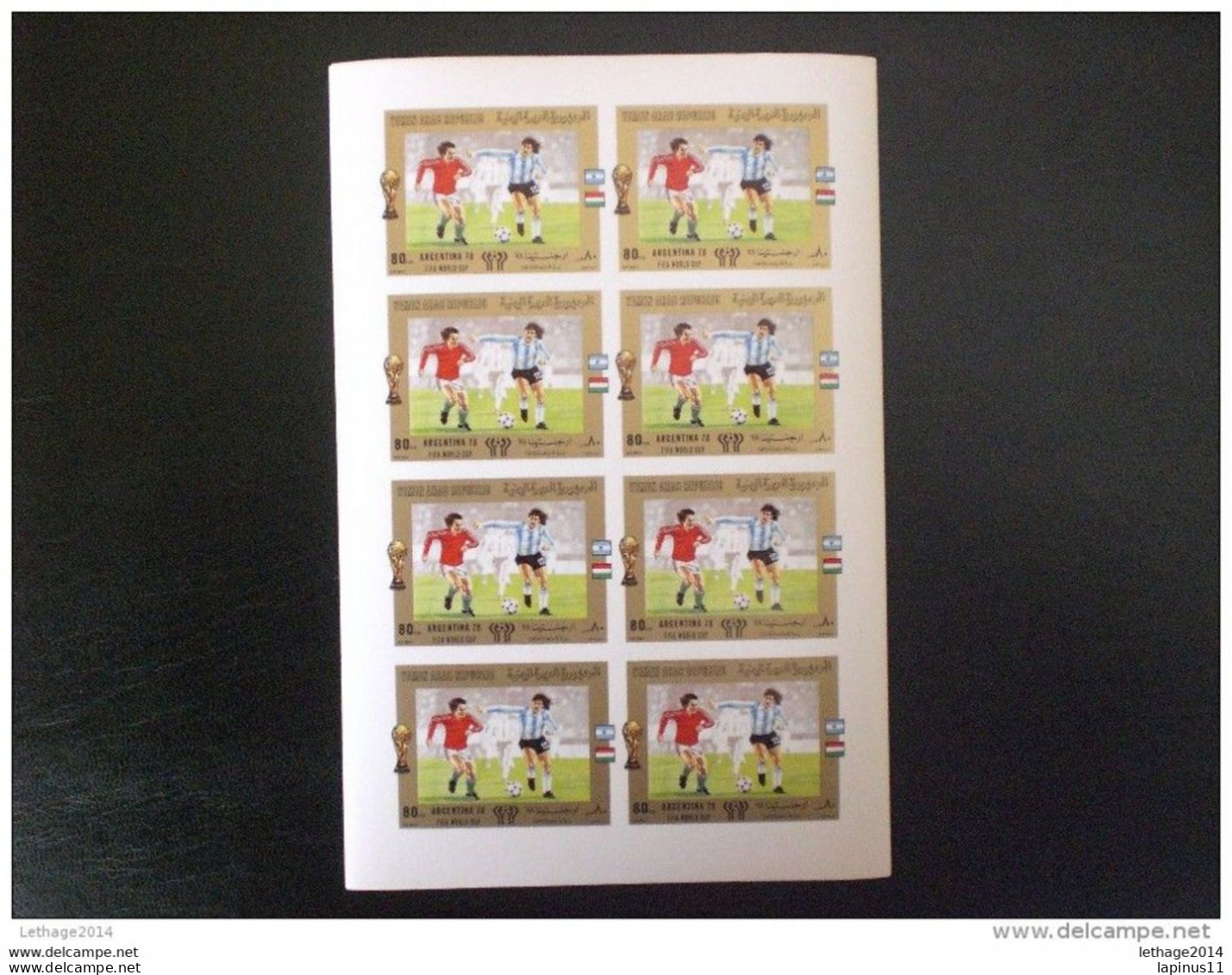 YEMEN 1980 Football World Cup - Argentina 1978 8 sheet x 8 complete series IMPERF RARE !! MNH 800,00 EURO CATALOG MICHEL