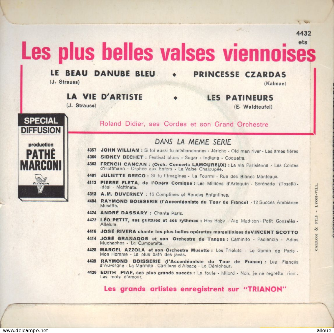 ROLAND DIDIER - VALSES VIENNOISES - FR EP -  LE BEAU DANUBE BLEU + 3 - World Music