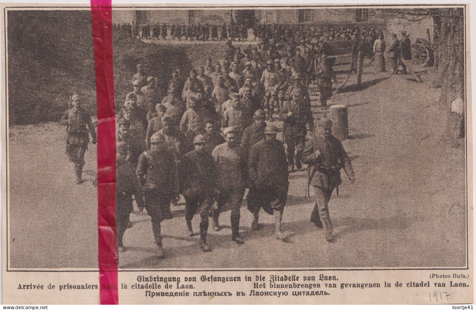 Oorlog Guerre 14/18 - Laon - Prisonniers Gevangenen In De Citadelle - Orig. Knipsel Coupure Tijdschrift Magazine - 1917 - Non Classés