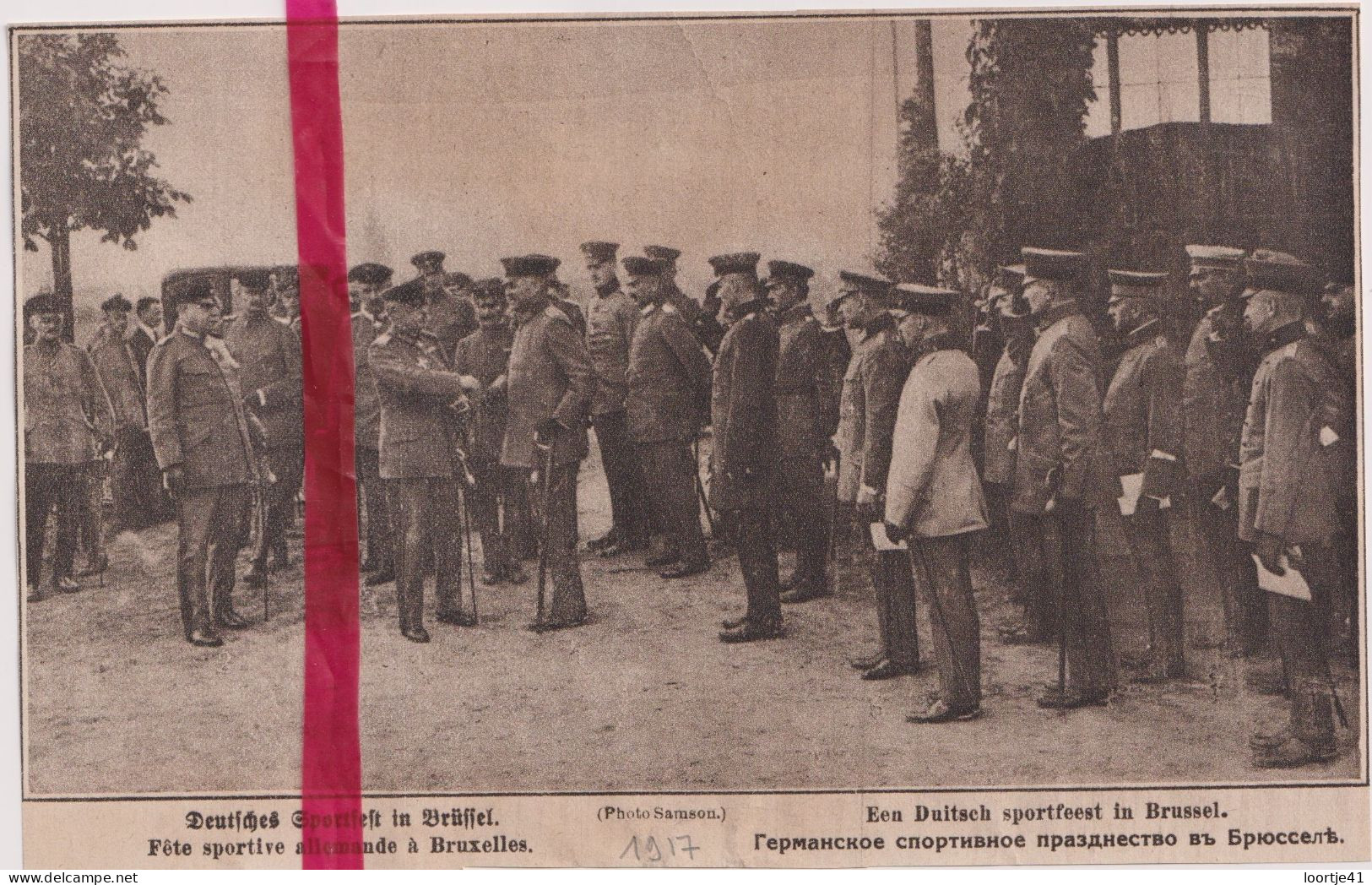 Oorlog Guerre 14/18 - Brussel Bruxelles - Duits Feest, Sportive Fête - Orig. Knipsel Coupure Tijdschrift Magazine - 1917 - Non Classés