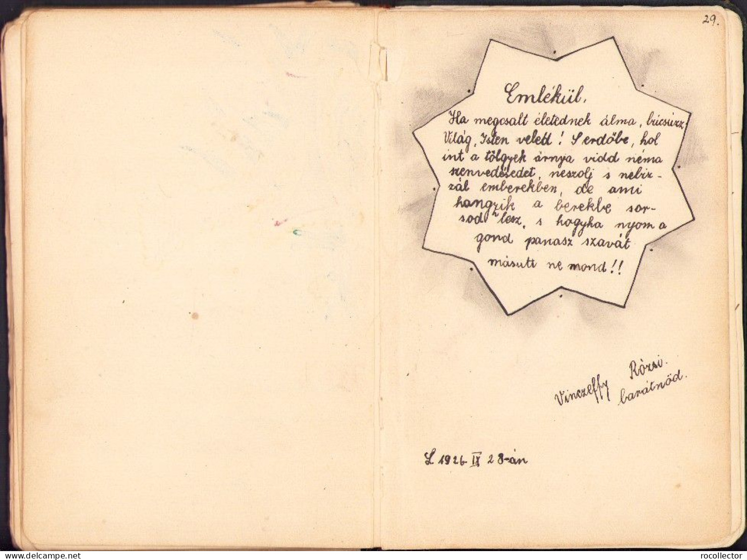 Old Notebook 1925 Emlékfüzet Levice Léva Slovakia 658SPN - Manuscrits