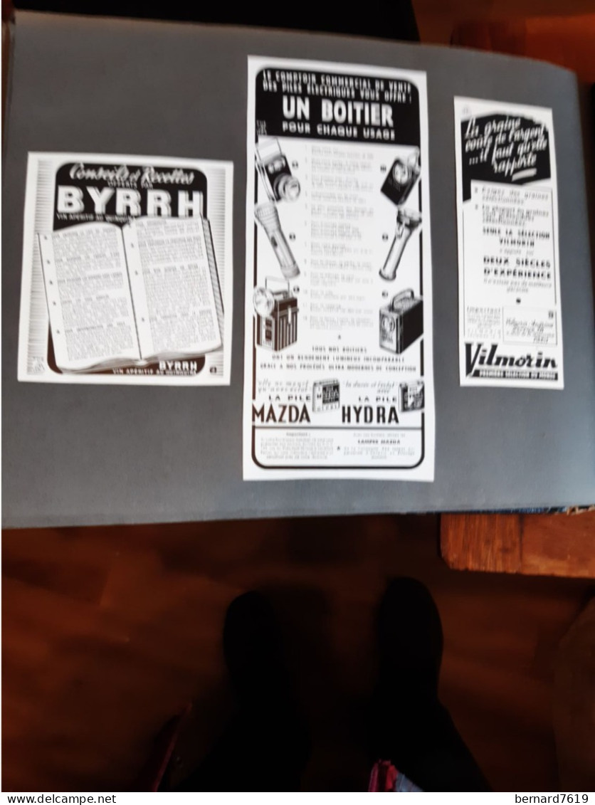 Publicite Annee Vers  1950 - Byrrh - Piles Mazda -vitacorbol 500 - Vilmorin - Publicités
