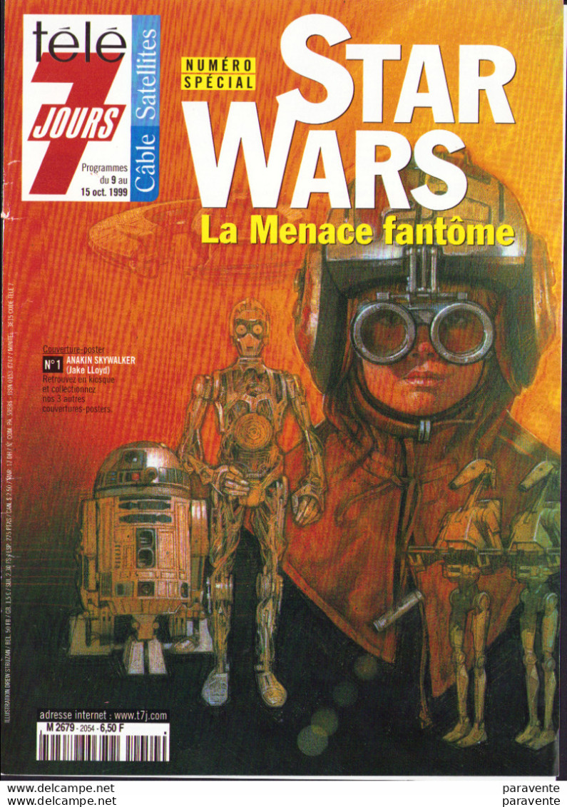 STAR WARS Couverture TELE 7 JOURS 8 Octobre 1999 - MENACE FANTOME - Affiches & Posters