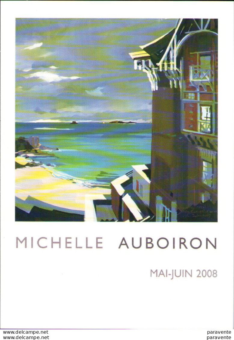 Carte Invitation Exposition AUBOIRON Michele à La GALERIE VUE SUR MER 2008 - Zeitgenössisch (ab 1950)