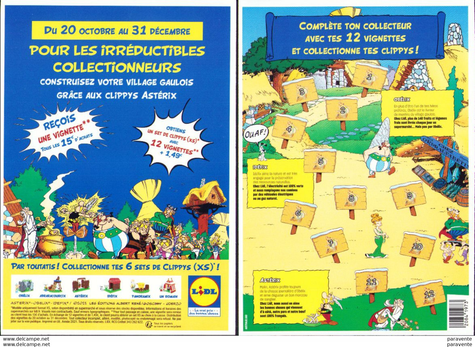 3 Flyers Publicité ASTERIX Pour LIDL - Advertentie