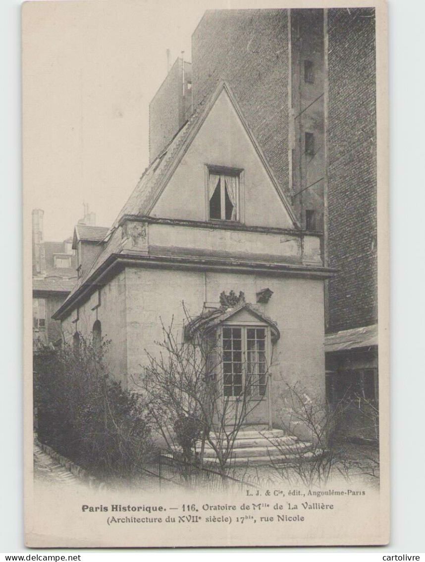 75 05 PARIS ... Oratoire De Melle De La Vallière, 17 Bis Rue Nicole (L. J. 116) - Arrondissement: 05
