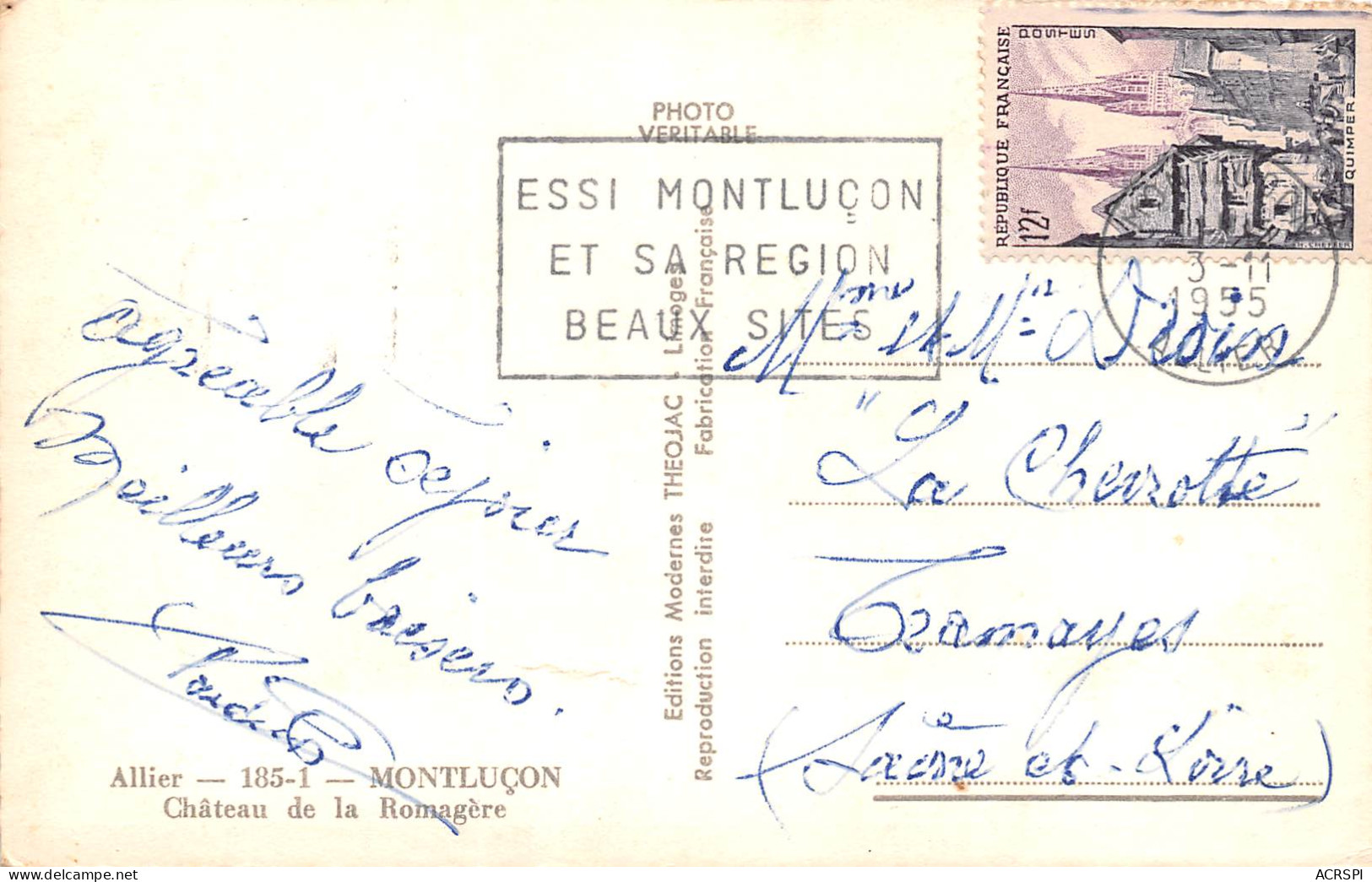 MONTLUCON Chateau De La Romagère  1 (scan Recto Verso)PFRCR00084P - Montlucon