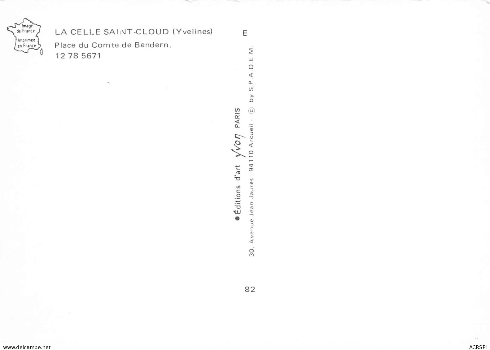 LA CELLE SAINT CLOUD Place Du Comte De BENDERN  5 (scan Recto Verso)PFRCR00083P - La Celle Saint Cloud
