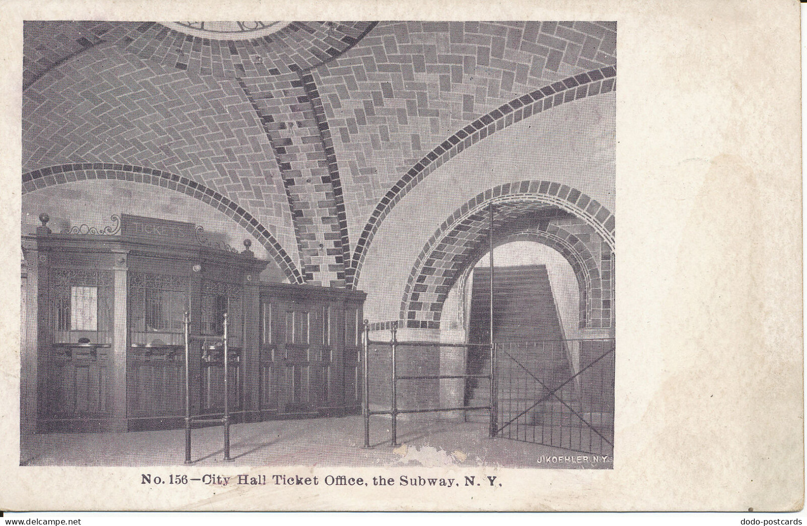 PC37580 City Hall Ticket Office The Subway. N. Y. No 156. B. Hopkins - World