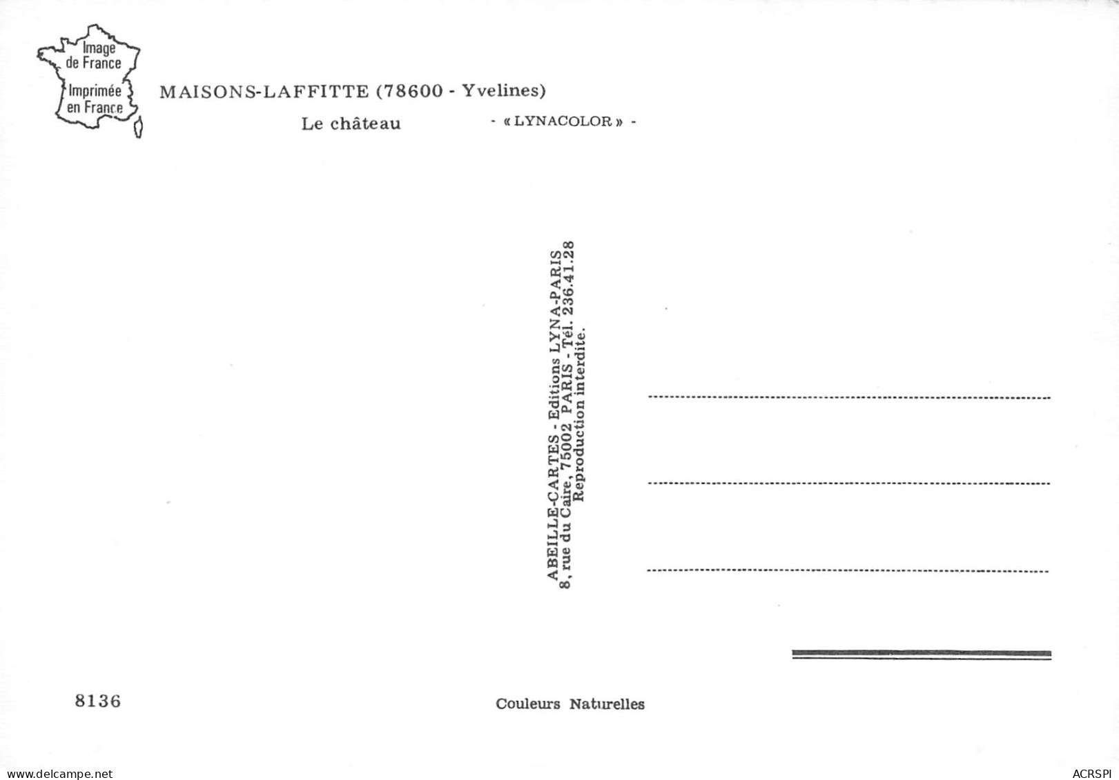 MAISONS LAFFITTE Le Chateau  26 (scan Recto Verso)PFRCR00083P - Maisons-Laffitte