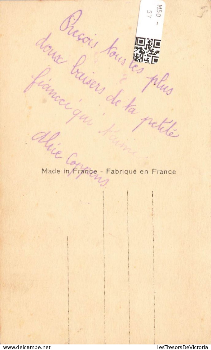 FANTAISIE - Couple - Femme Et Homme écrivant Une Lettre - Bouquet De Roses - Carte Postale Ancienne - Hommes
