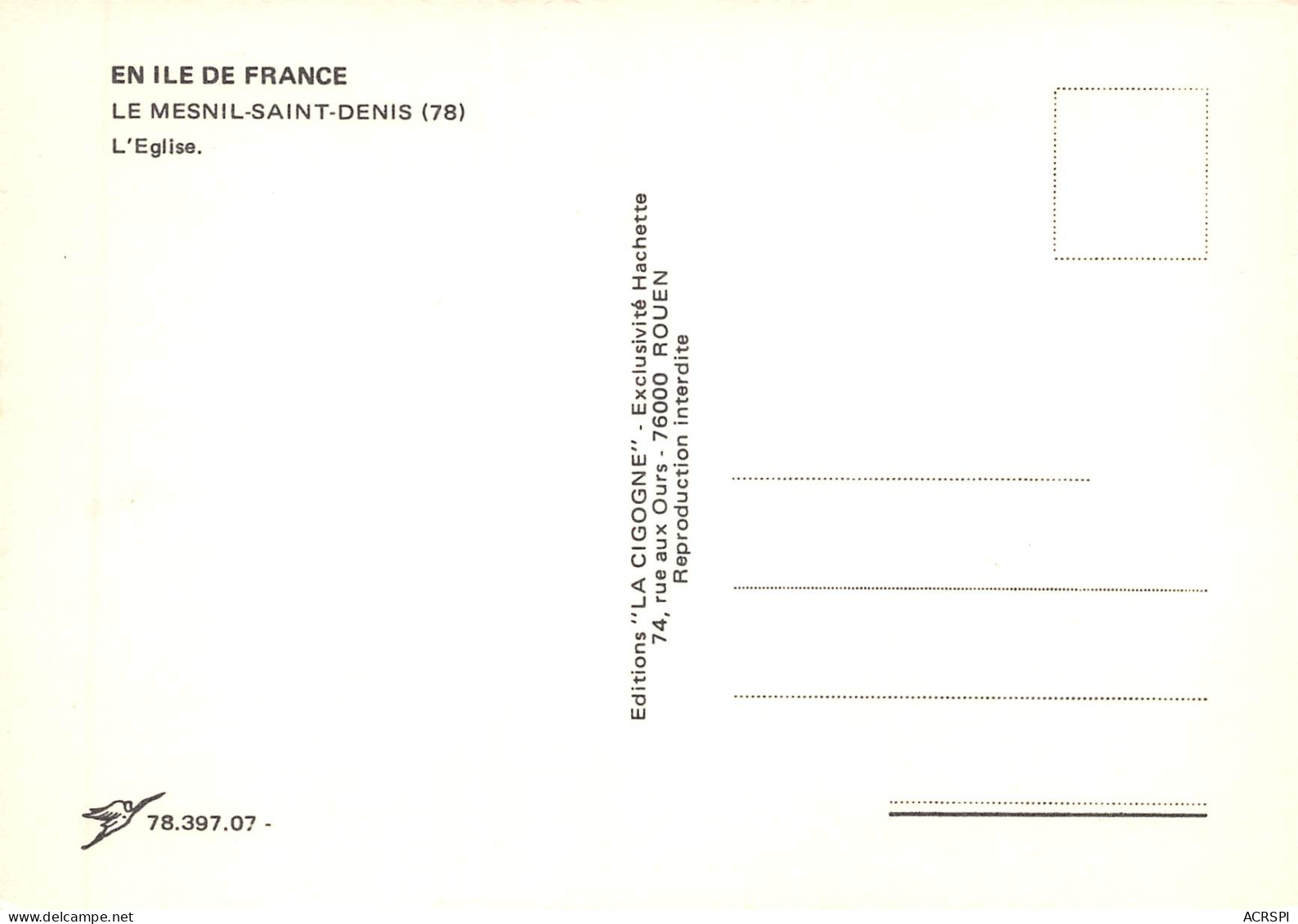 LE MESNIL SAINT DENIS L Eglise 19 (scan Recto Verso)PFRCR00082P - Le Mesnil Saint Denis
