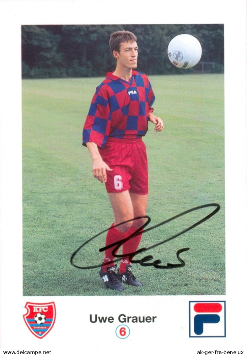 Fußball-Autogrammkarte AK Uwe Grauer KFC Uerdingen 05 97-98 FC Bayer Hamm Büderich Werl Borussia Dortmund SSV Ulm 1846 - Authographs