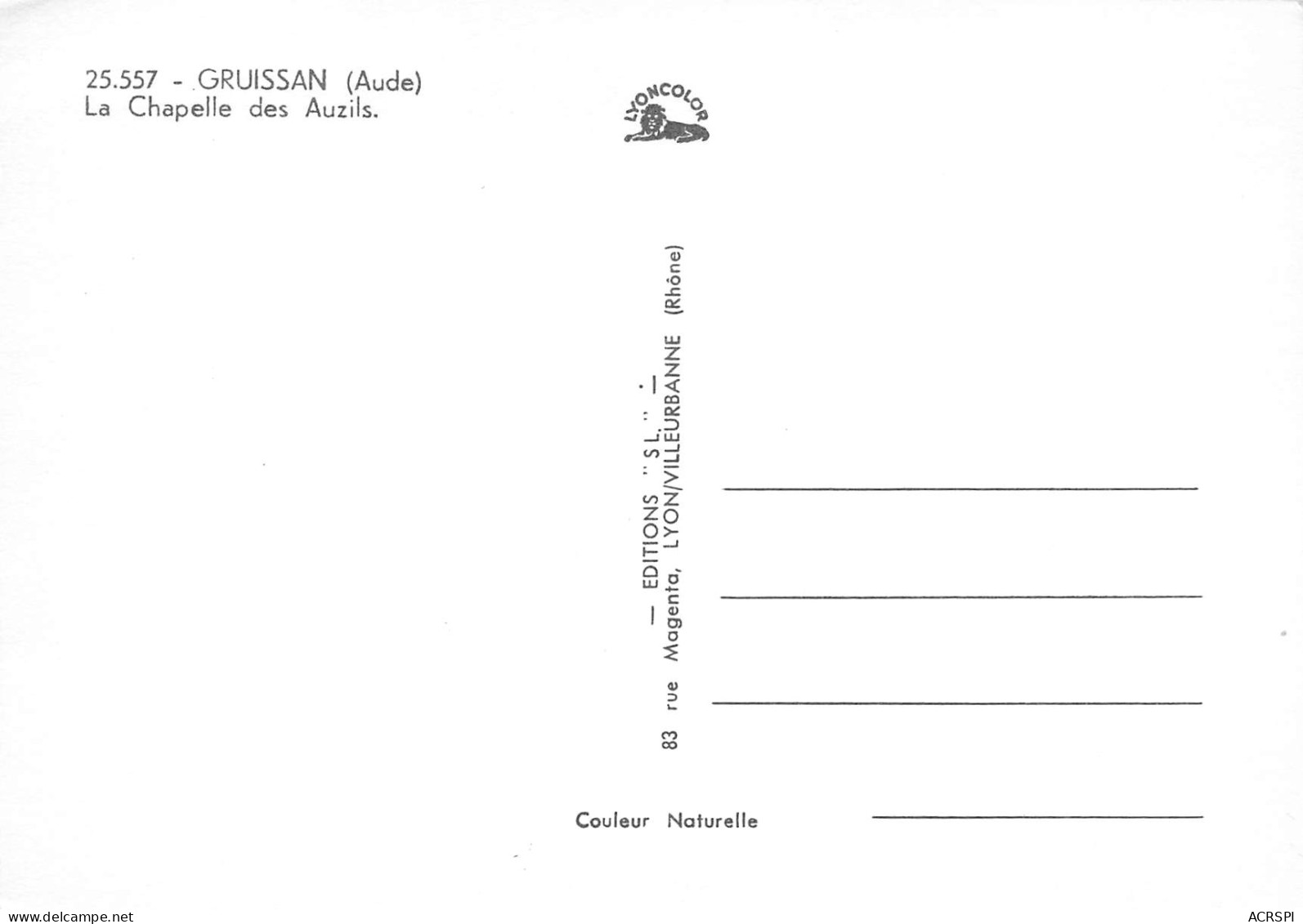 GRUISSAN La Chapelle Des Auzils  6 (scan Recto Verso)PFRCR00081P - Narbonne