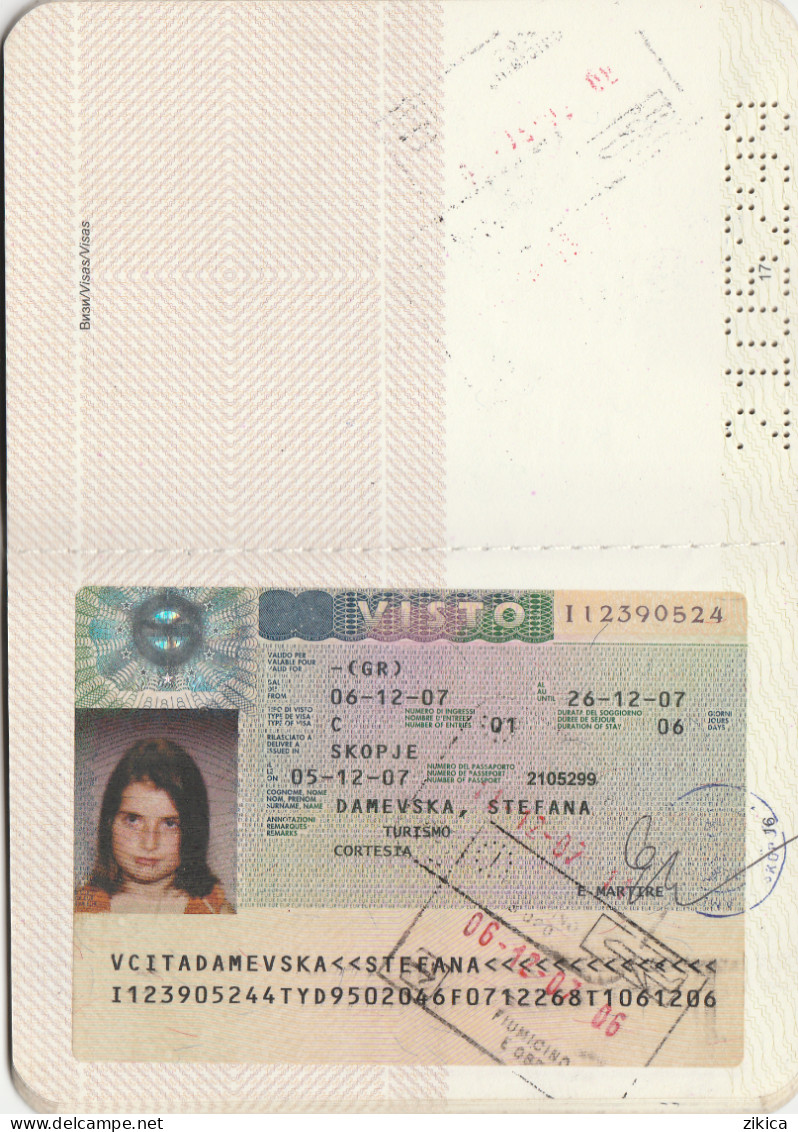 Passeport,passport,pasaporte, reisepass,Macedonia - visas...