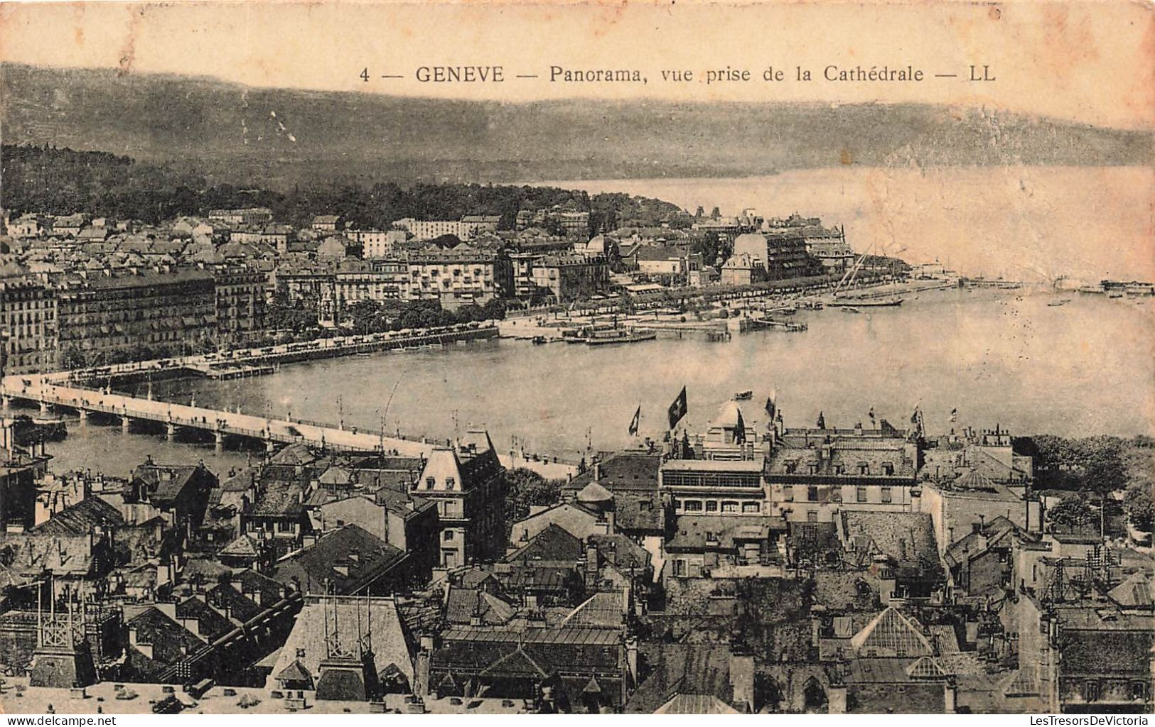 SUISSE - Genève - Panorama - Vue Prise De La Cathédrale - L L - Vue Sur La Ville - La Mer - Carte Postale Ancienne - Genève