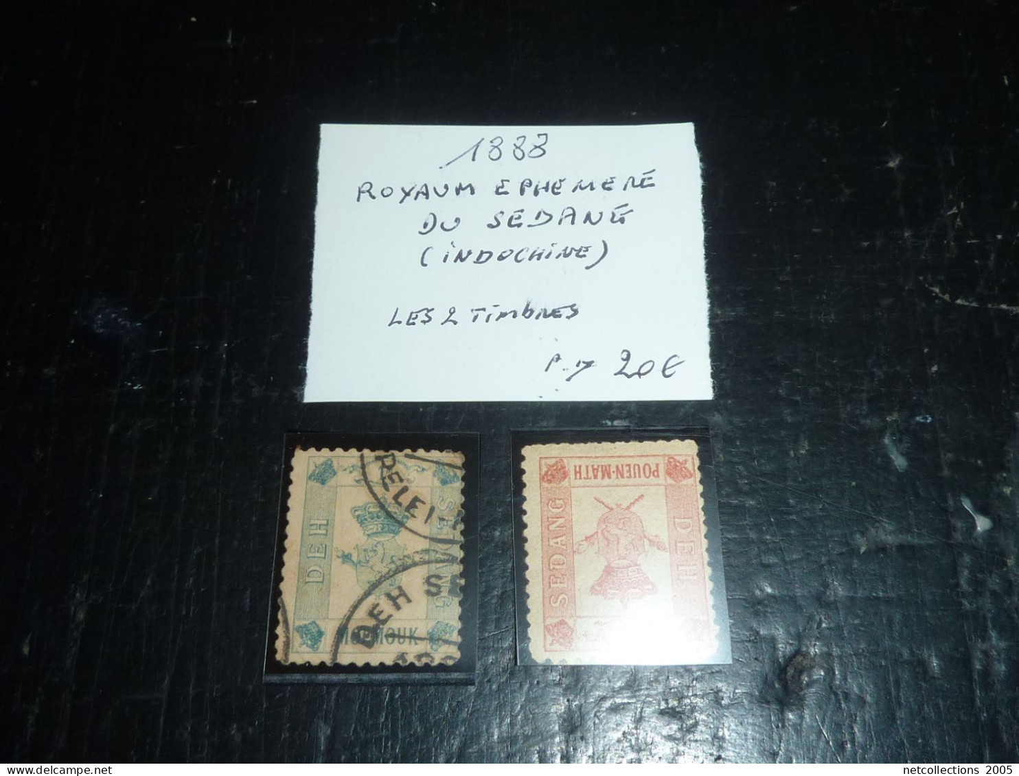 ROYAUME EPHEMERE DU SEDANG INDOCHINE 1888 ENSEMBLE DE 2 TIMBRE (20/09) - Used Stamps