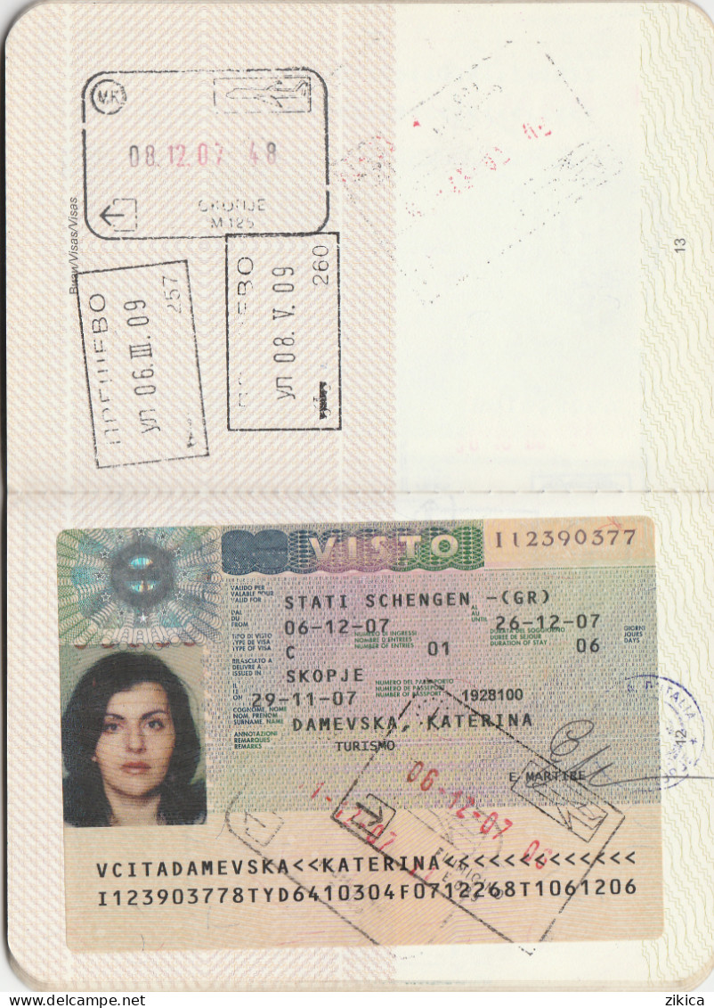 Passeport,passport,pasaporte, reisepass,Macedonia - visas...