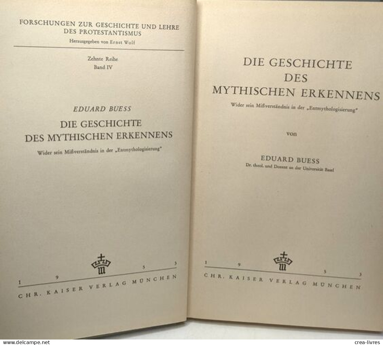 Die Geschichte Des Mythischen Erkennens. Wider Sein Mißverständnis In Der "Entmythologisierung" - Religion