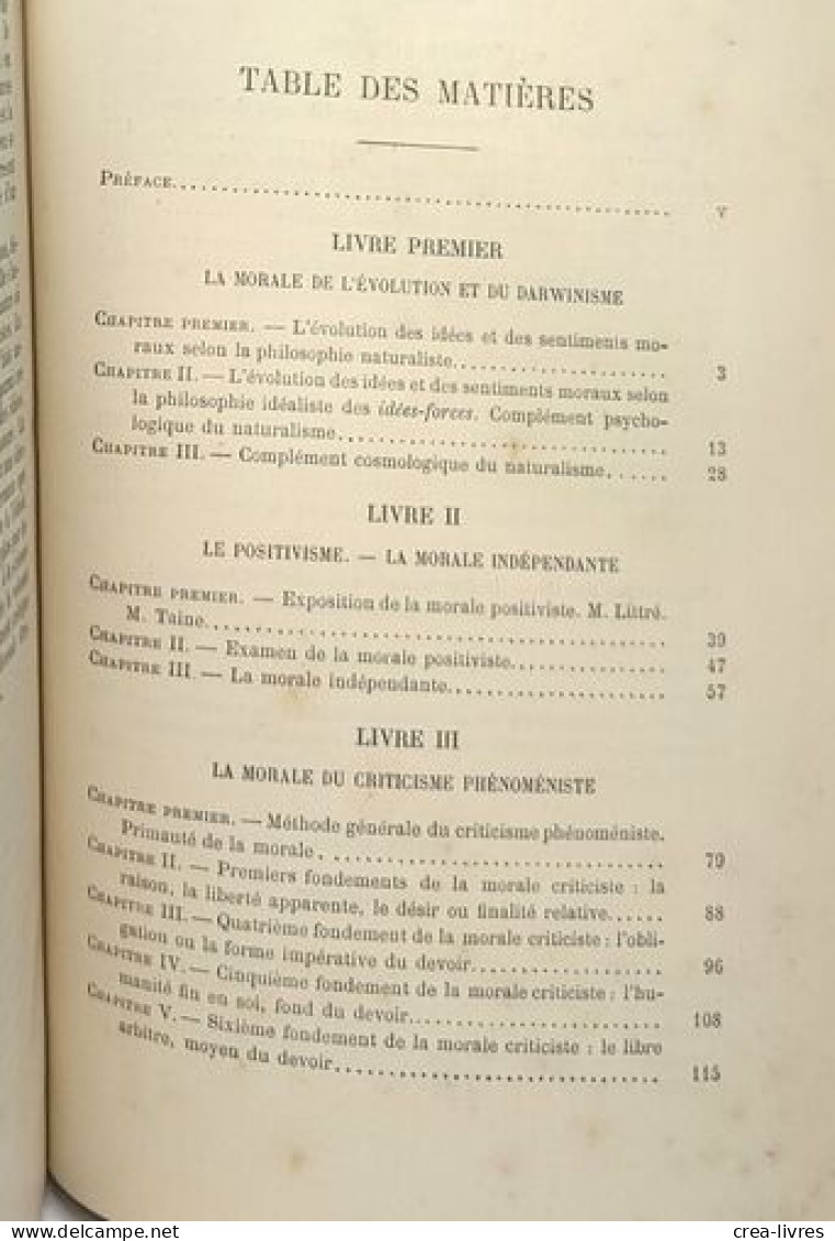 Critique Des Systèmes De Morale Contemporains - 5e édition - Psicologia/Filosofia