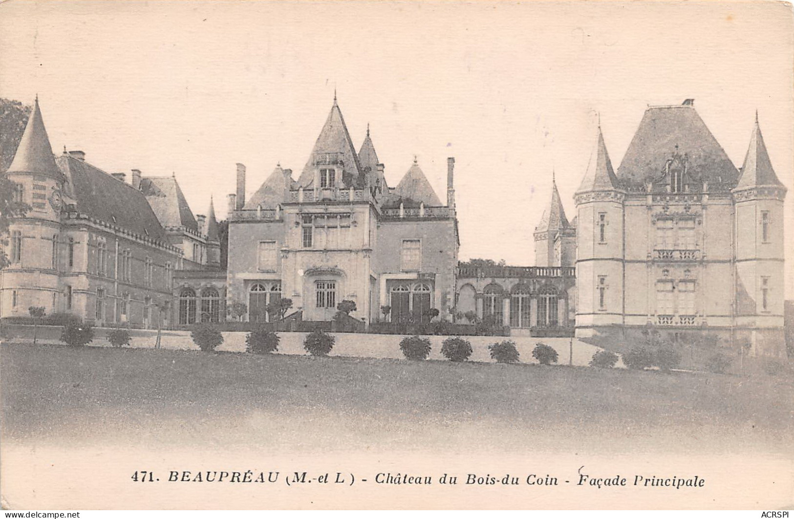 49 BEAUPREAU Chateau Du Bois Du Coin Facade Principale  (scan Recto-verso) PFRCR00066 P - Sonstige & Ohne Zuordnung