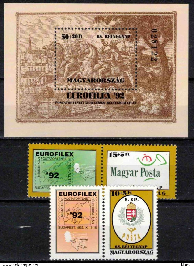 ** Hongrie 1992 Mi 4210-11+Bl.221 (Yv 3385-6+BF 221), (MNH)** - Unused Stamps