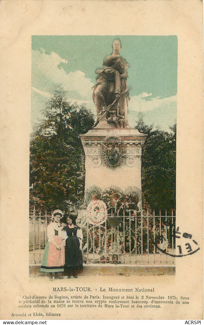 Mars La Tour - Statue Du Monument National   (scan Recto-verso) PFRCR00057 P - Pont A Mousson