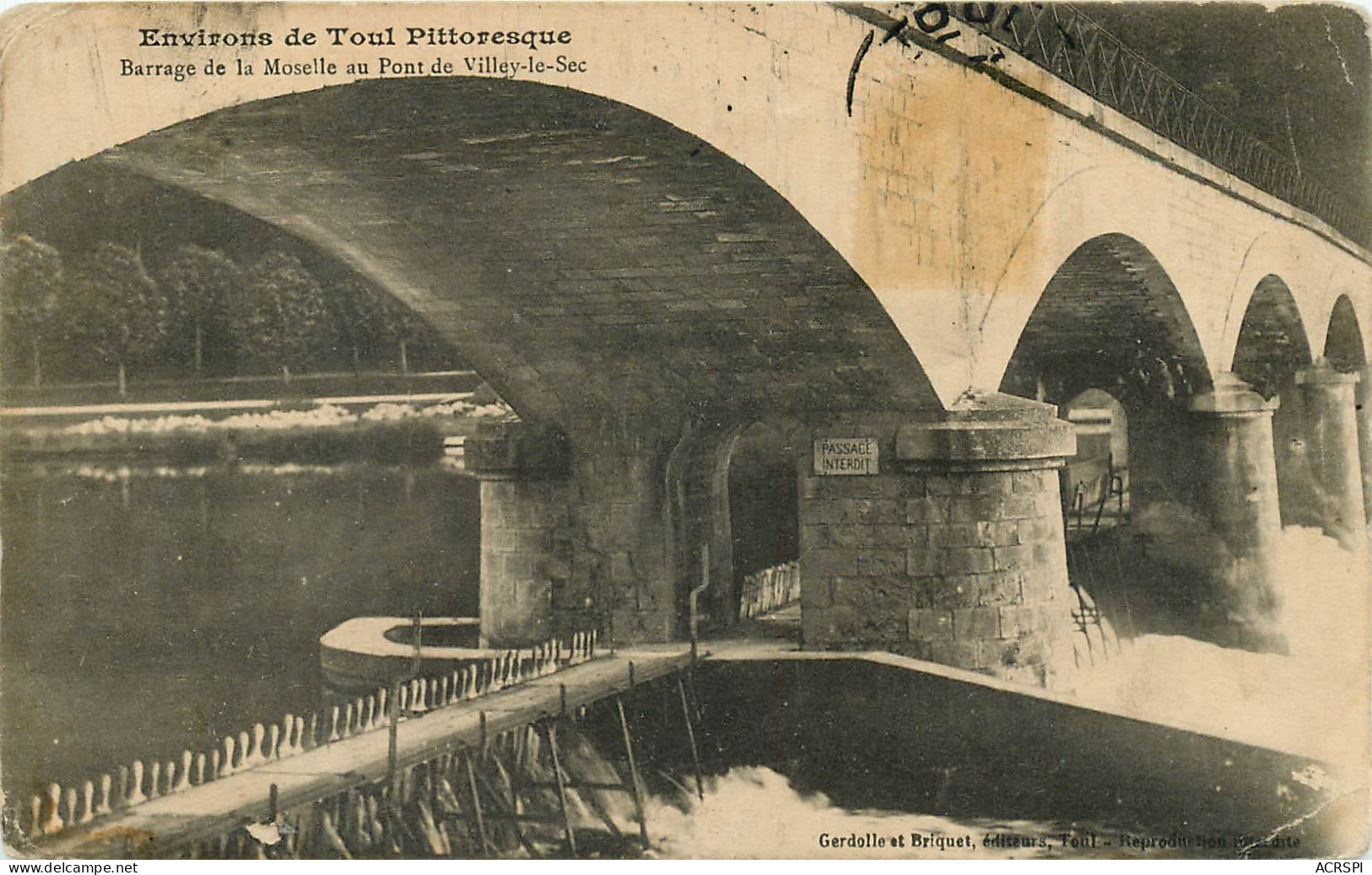 54 - TOUL / Barrage De La Moselle Au Pont De Villey Le Sec   (scan Recto-verso) PFRCR00057 P - Toul