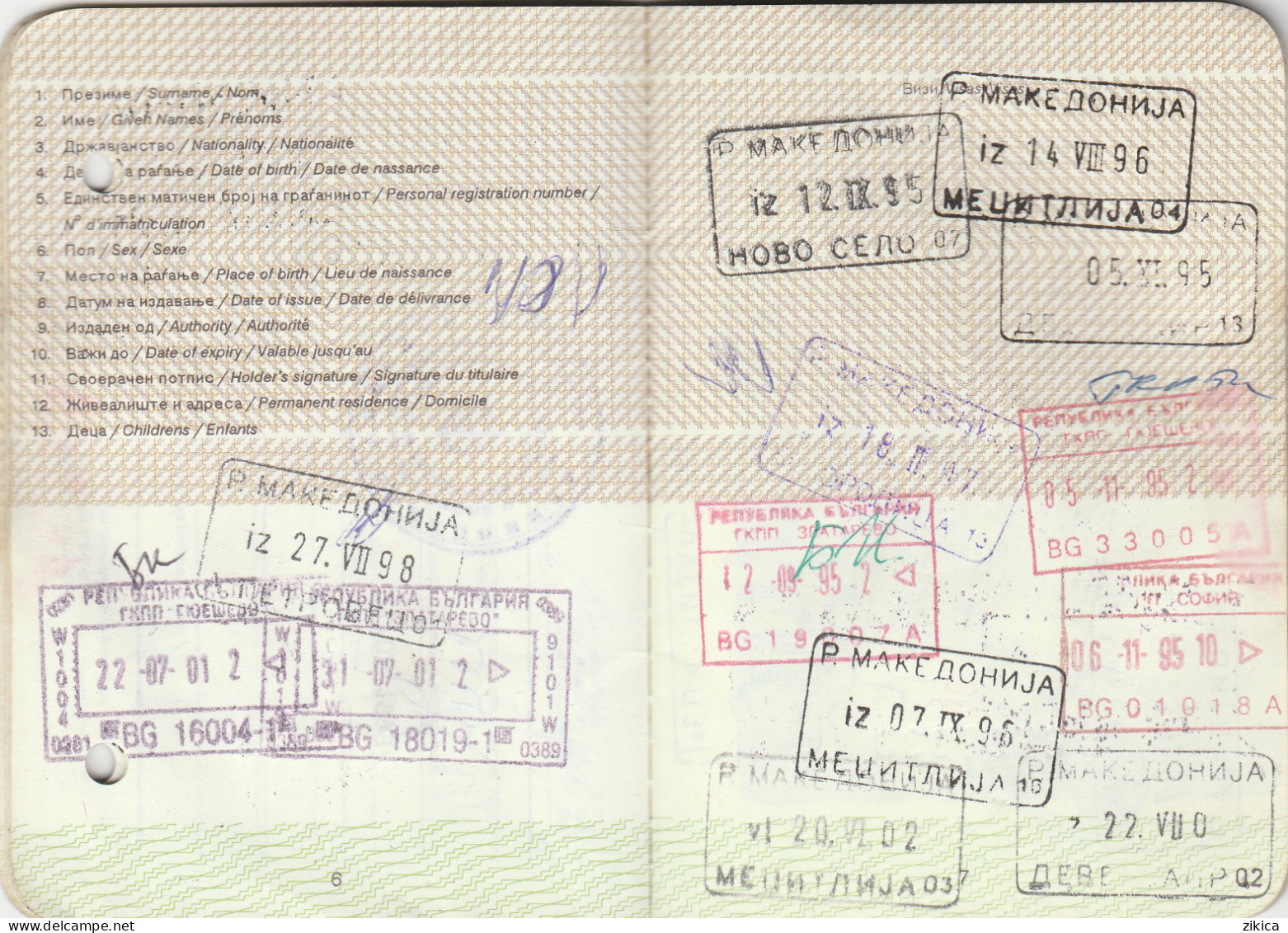 Passeport,passport,pasaporte, Reisepass,Macedonia - Visas... - Documentos Históricos