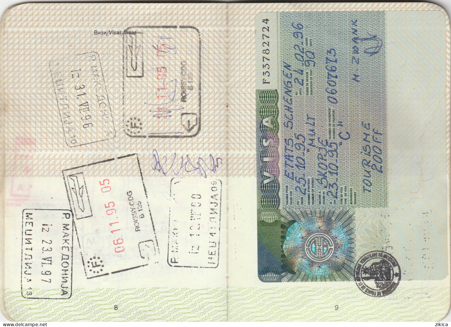 Passeport,passport,pasaporte, Reisepass,Macedonia - Visas... - Documents Historiques