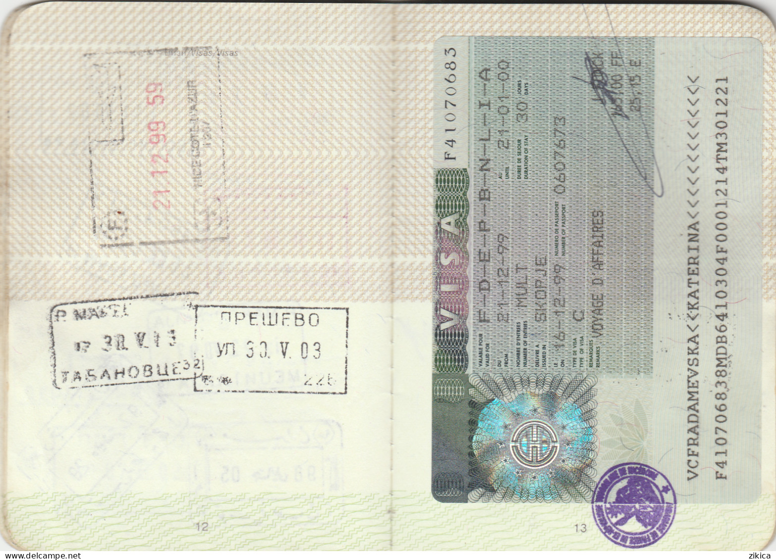 Passeport,passport,pasaporte, reisepass,Macedonia - visas...