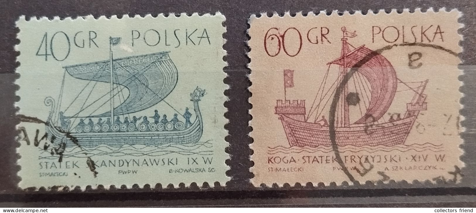 Poland Polska Polen - Schiffe, Ships - 2 Stamps - Used - Barcos