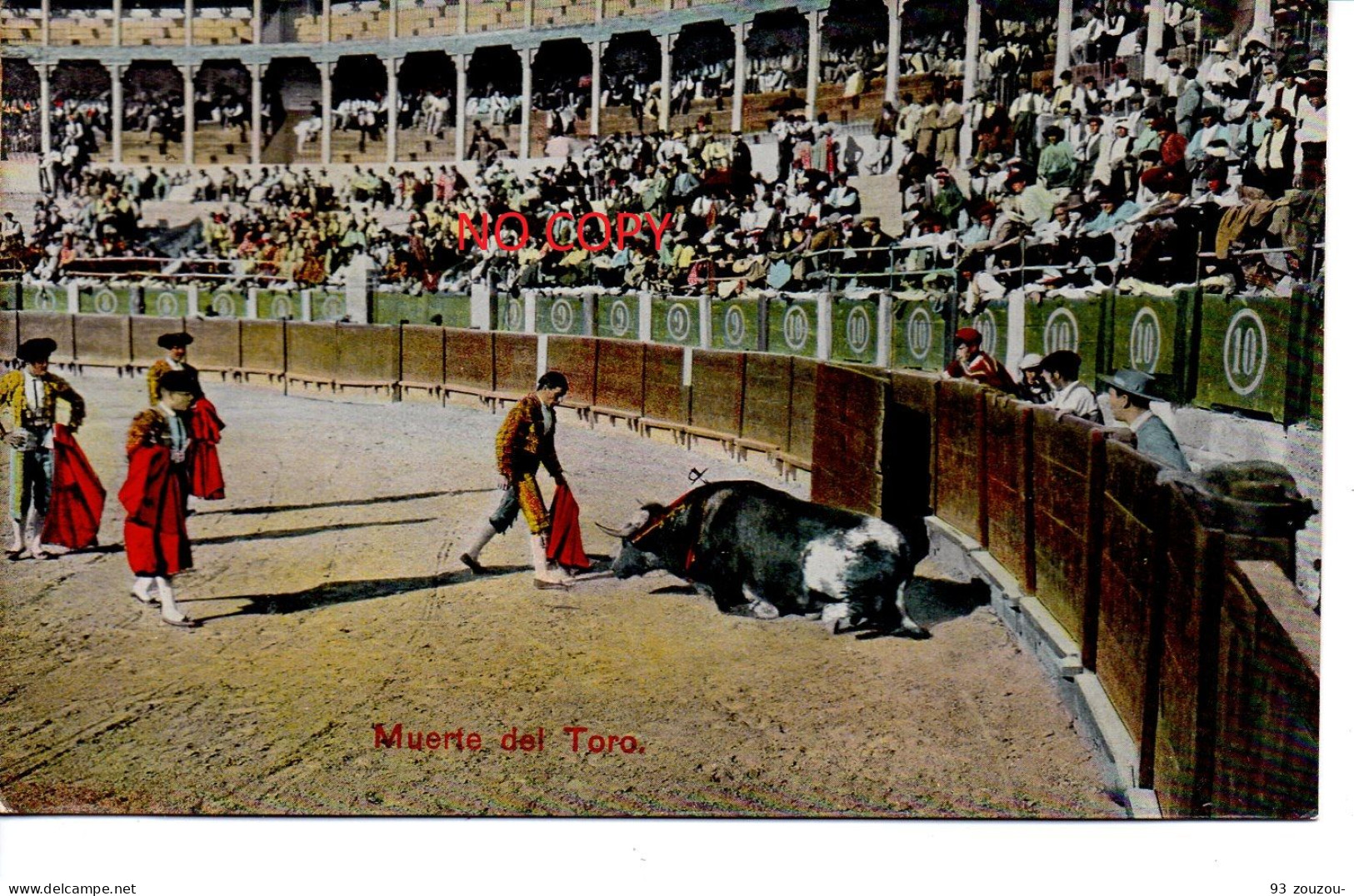 CPA Colorisée  Brillante. Corrida. SPAIN ESPAGNE. Muerte Del  Toro - Taureau. Carte Vierge Série N° 11 - Sonstige & Ohne Zuordnung