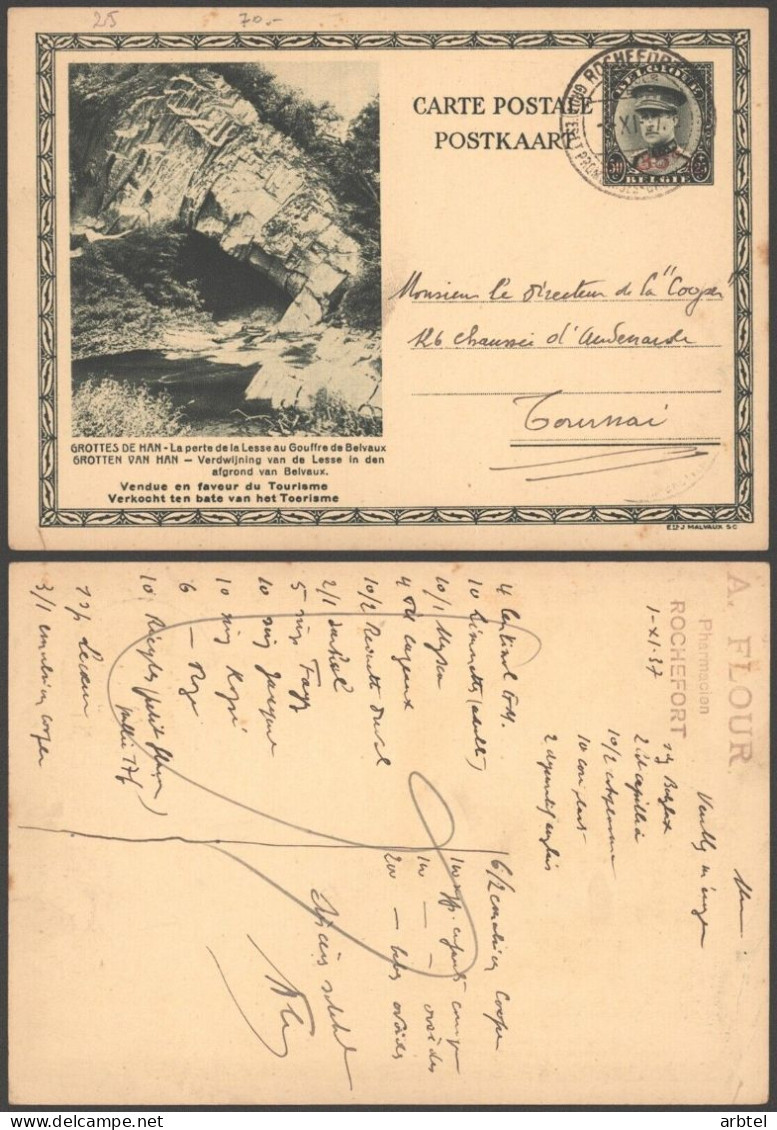 BELGICA ENTERO POSTAL GRUTAS DE VAN HAN CAVE GEOLOGIA - Andere & Zonder Classificatie