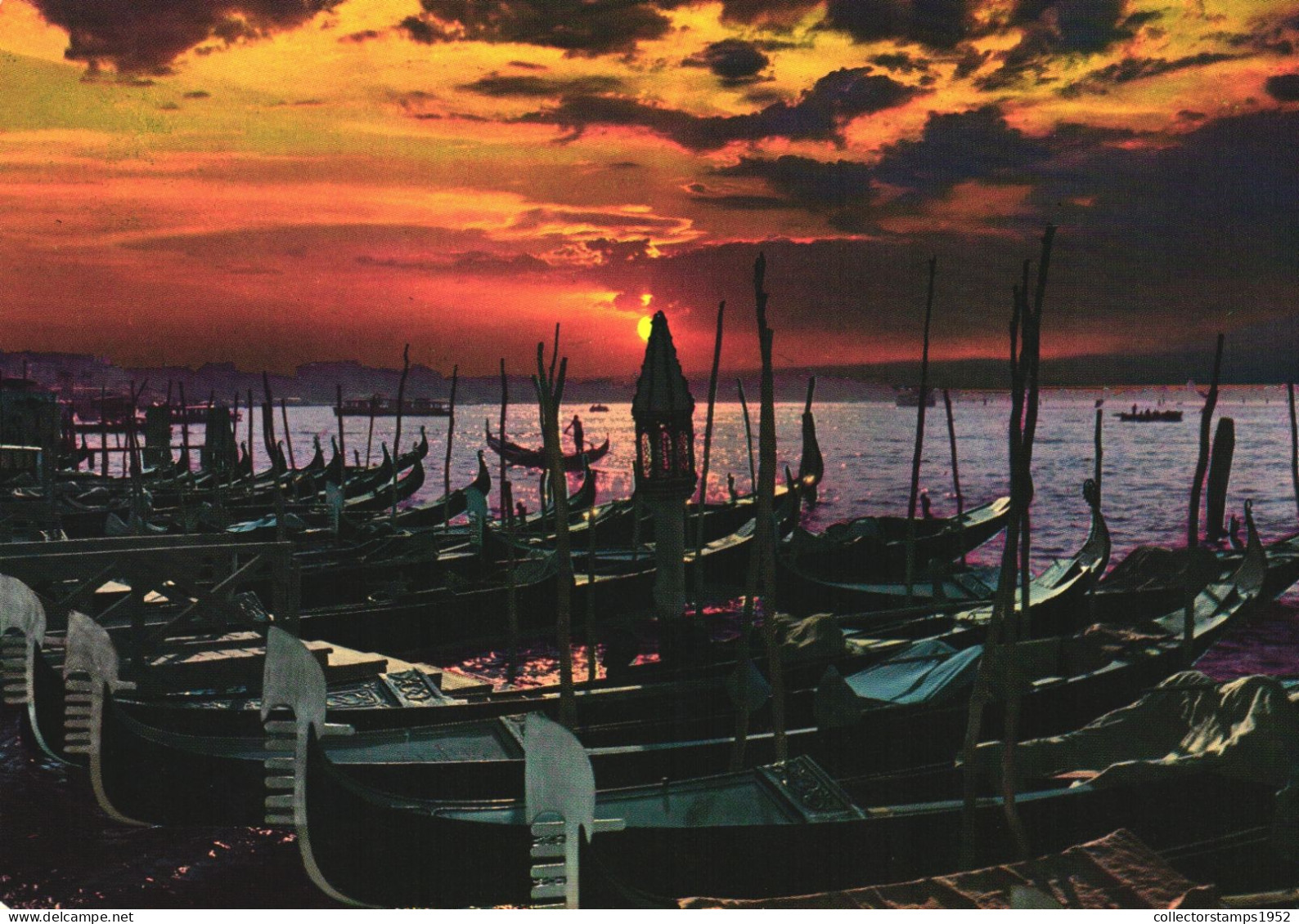 VENEZIA, VENETO, PORT, BOATS, SUNSET, ITALY, POSTCARD - Venezia (Venedig)