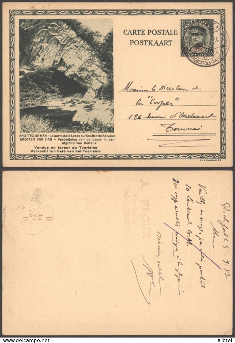 BELGICA ENTERO POSTAL GRUTAS DE VAN HAN CAVE GEOLOGIA - Otros & Sin Clasificación