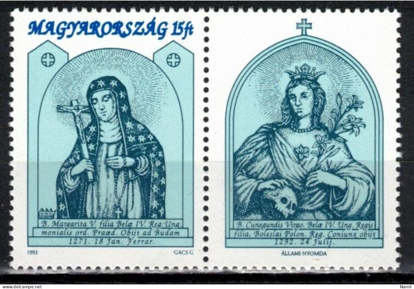 ** Hongrie 1992 Mi 4201 Zf (Yv 3376 Avec Vignette), (MNH)** - Unused Stamps