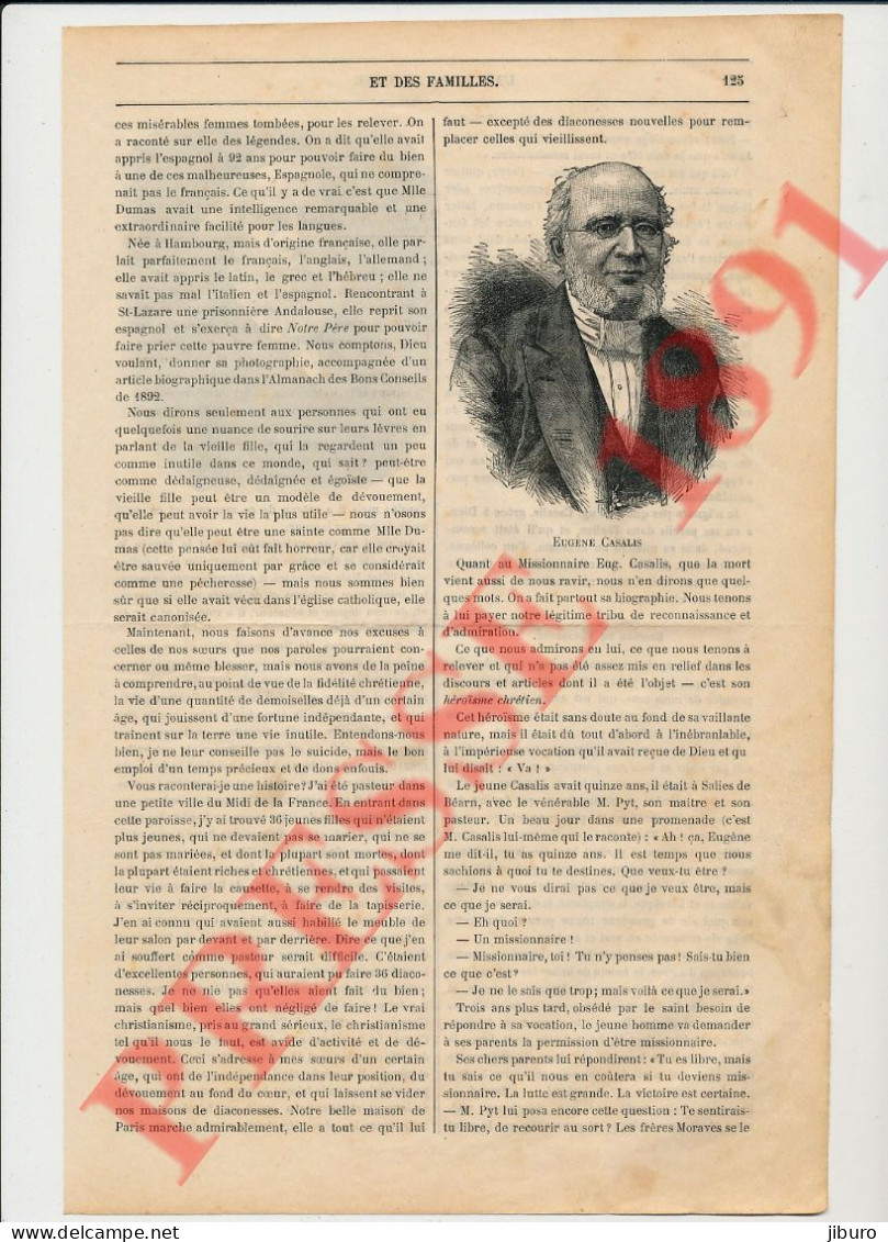 3 Vues 1891 Eugène Casalis Portrait + Edmond De Pressensé 266CH8 - Non Classificati