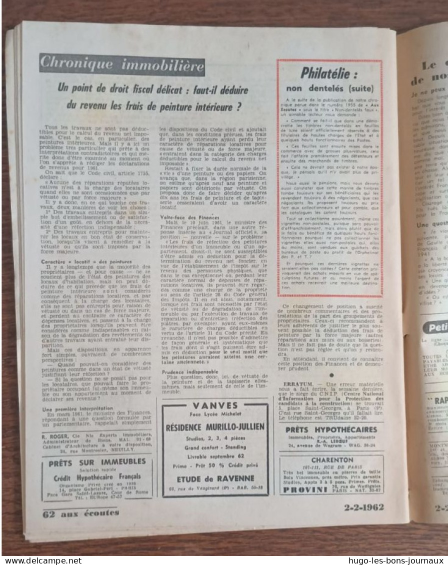 Aux écoutes Du Monde N°1959_2 Février 1962_ Halte Imprévue: Le C.N.R.A. Censure Ben Khedda - 1950 - Today