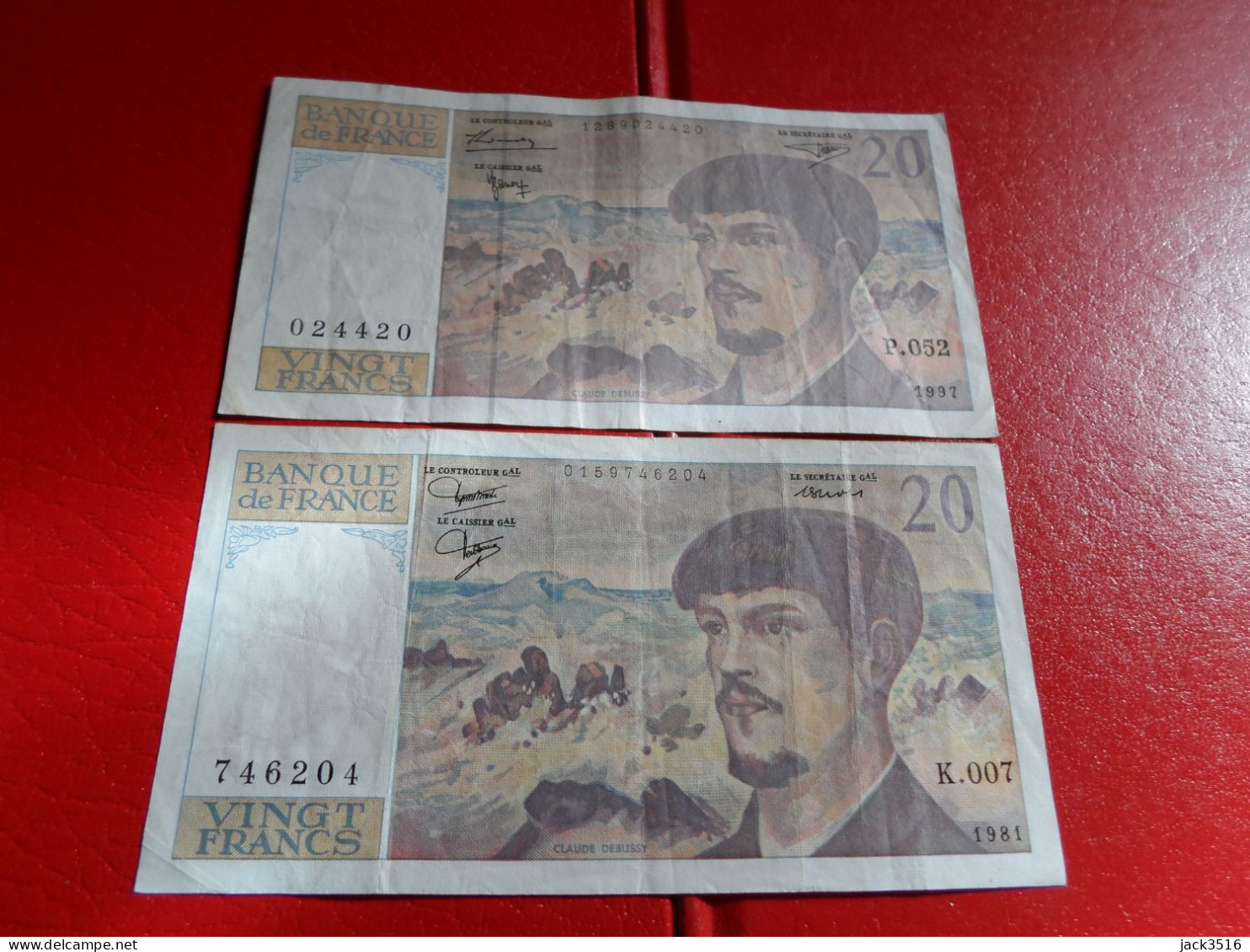 France: 2 Billets 20 Francs Debussy 1981/1997 - 20 F 1980-1997 ''Debussy''