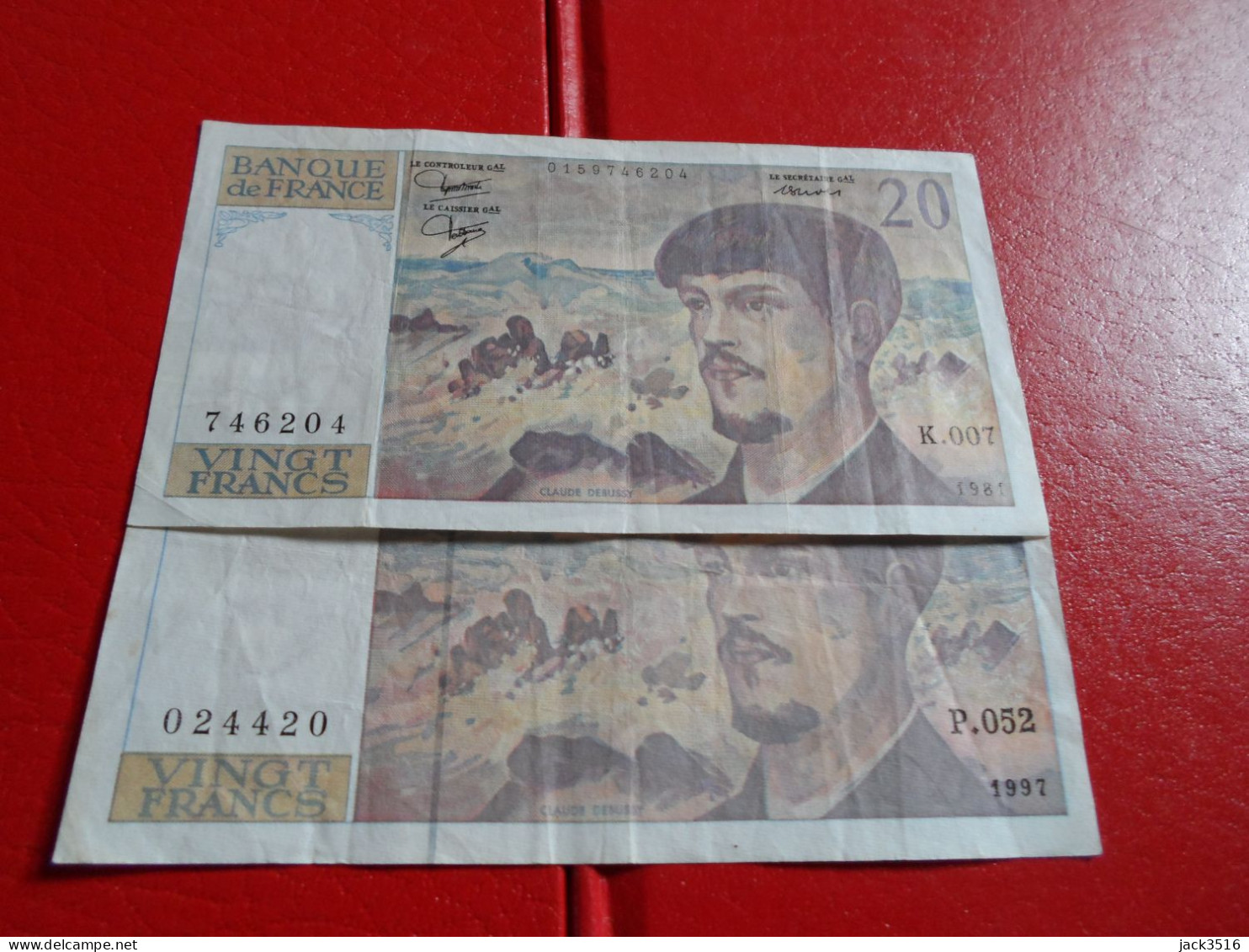 France: 2 Billets 20 Francs Debussy 1981/1997 - 20 F 1980-1997 ''Debussy''