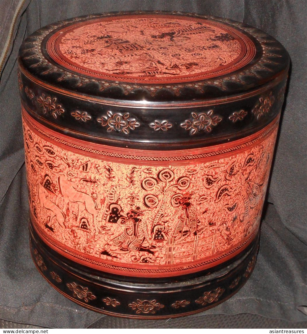 Antique Burma  Royalty 4-piece Museum Quality Betel Box Intricate Work - Asian Art