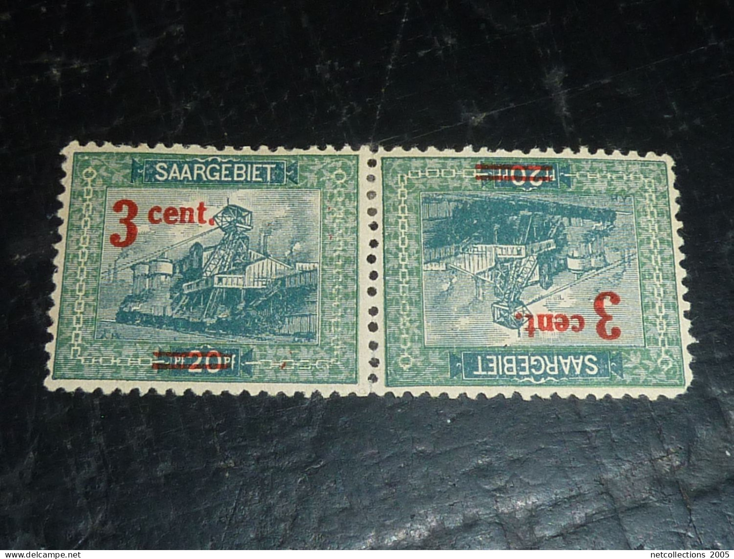 SARRE 1921 N°55b TETE BECHE - NEUF AVEC CHARNIERES (20/09) - Unused Stamps