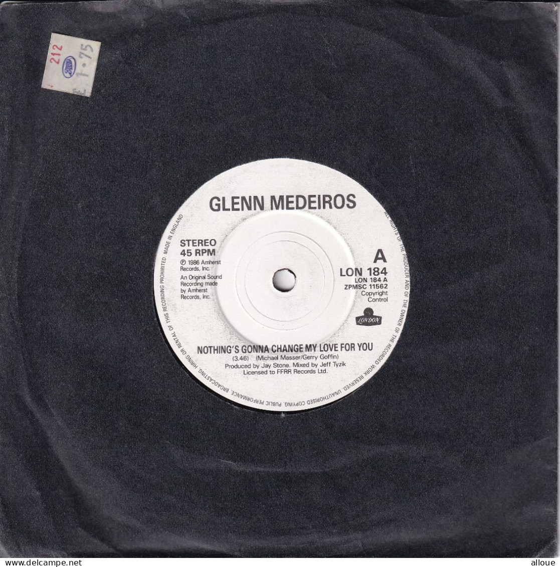 GLENN MEDEIROS - UK SG - NOTHING'S GONNA CHANGE MY LOVE FOR YOU + 1 - Rock