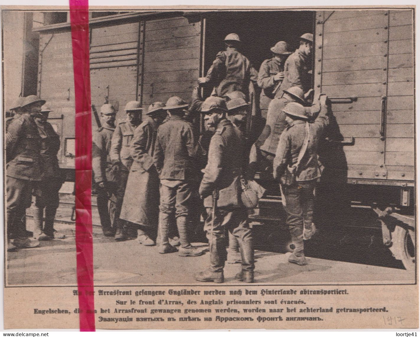 Oorlog Guerre 14/18 - Front D' Arras  Prisonniers Anglais, Gevangenen - Orig. Knipsel Coupure Tijdschrift Magazine  1917 - Non Classés