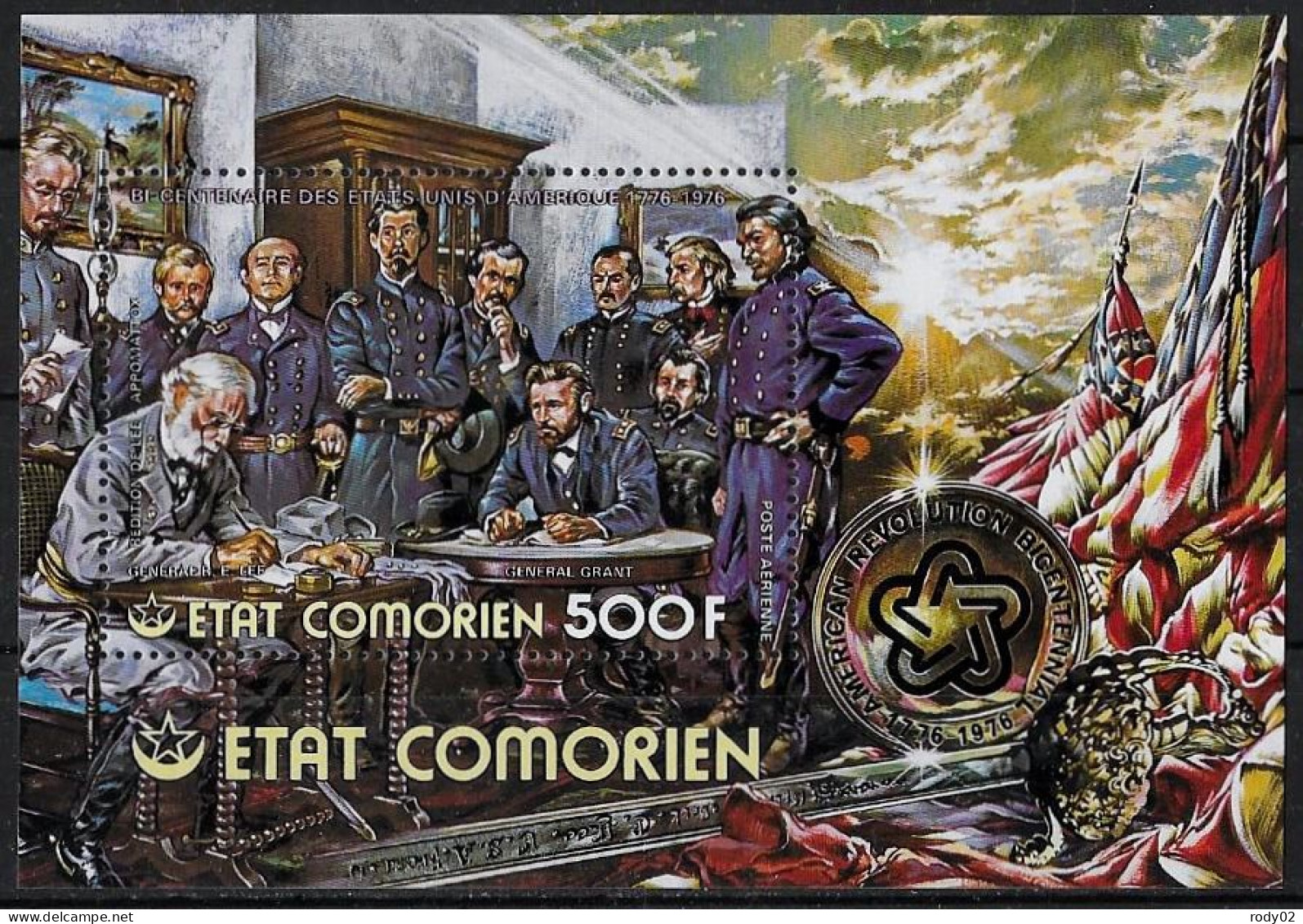 COMORES - GUERRE DE SECESSION - GENERAUX GRANT ET LEE - BF 5 - NEUF** MNH - Autres & Non Classés