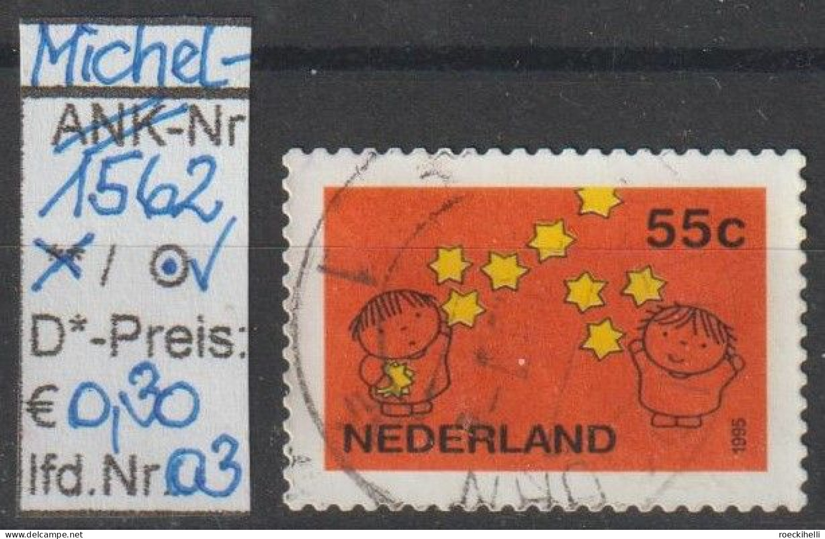 1995 - NIEDERLANDE - SM "Dez.marken - Junge U. Mädchen,Sterne" 55 C Mehrf. - O  Gestempelt - S.Scan (1562o 01-04 Nl) - Gebraucht