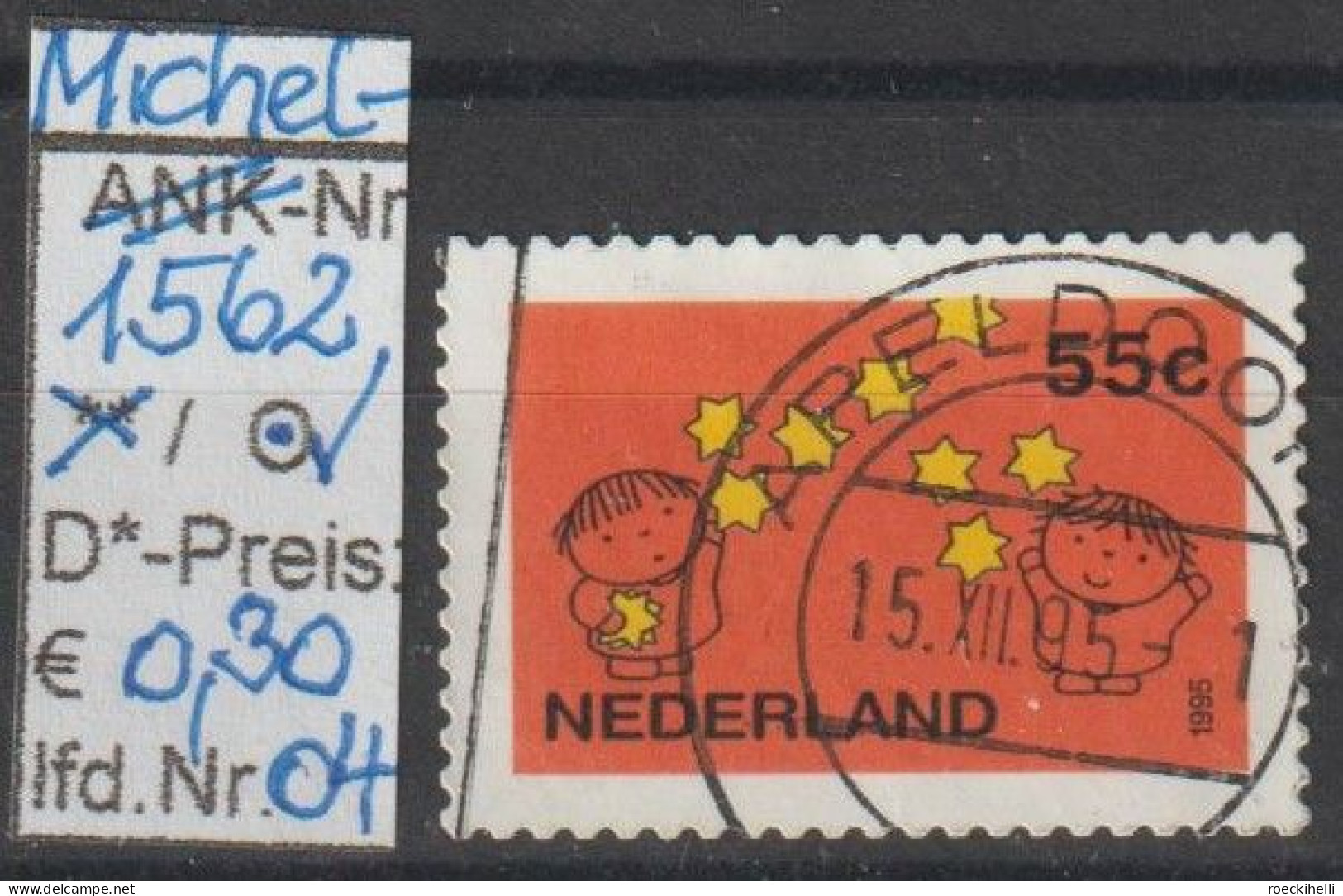 1995 - NIEDERLANDE - SM "Dez.marken - Junge U. Mädchen,Sterne" 55 C Mehrf. - O  Gestempelt - S.Scan (1562o 01-04 Nl) - Gebruikt