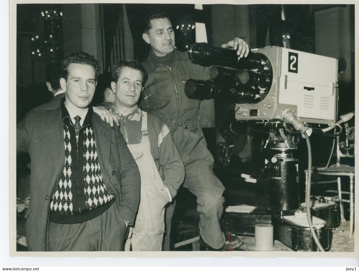 Photo Noel Hotel De Ville De Paris En 1957,Techniciens Caméra,18/24 - Anonymous Persons